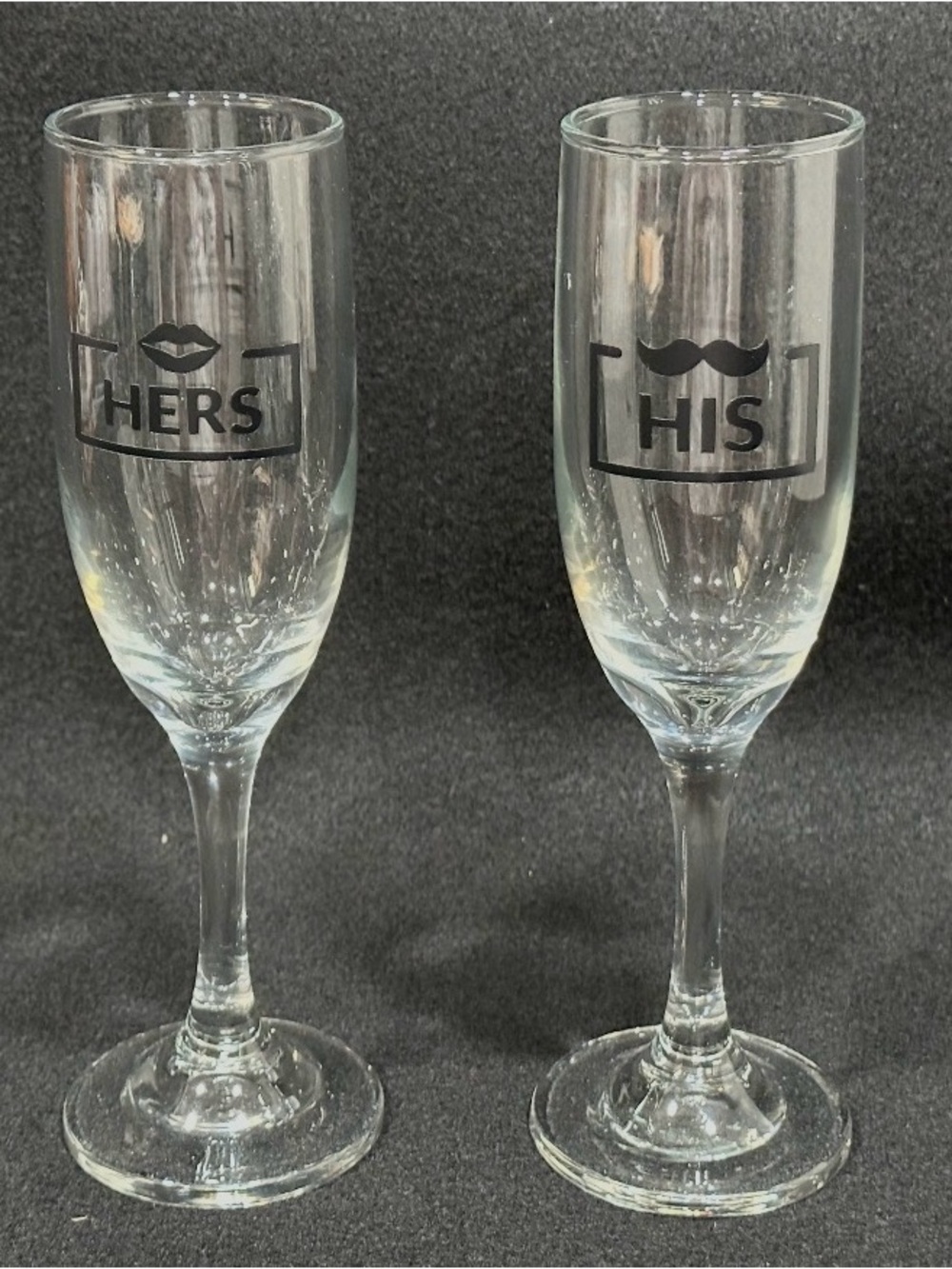 His and Hers Clear Champagne Flutes - Set of 2